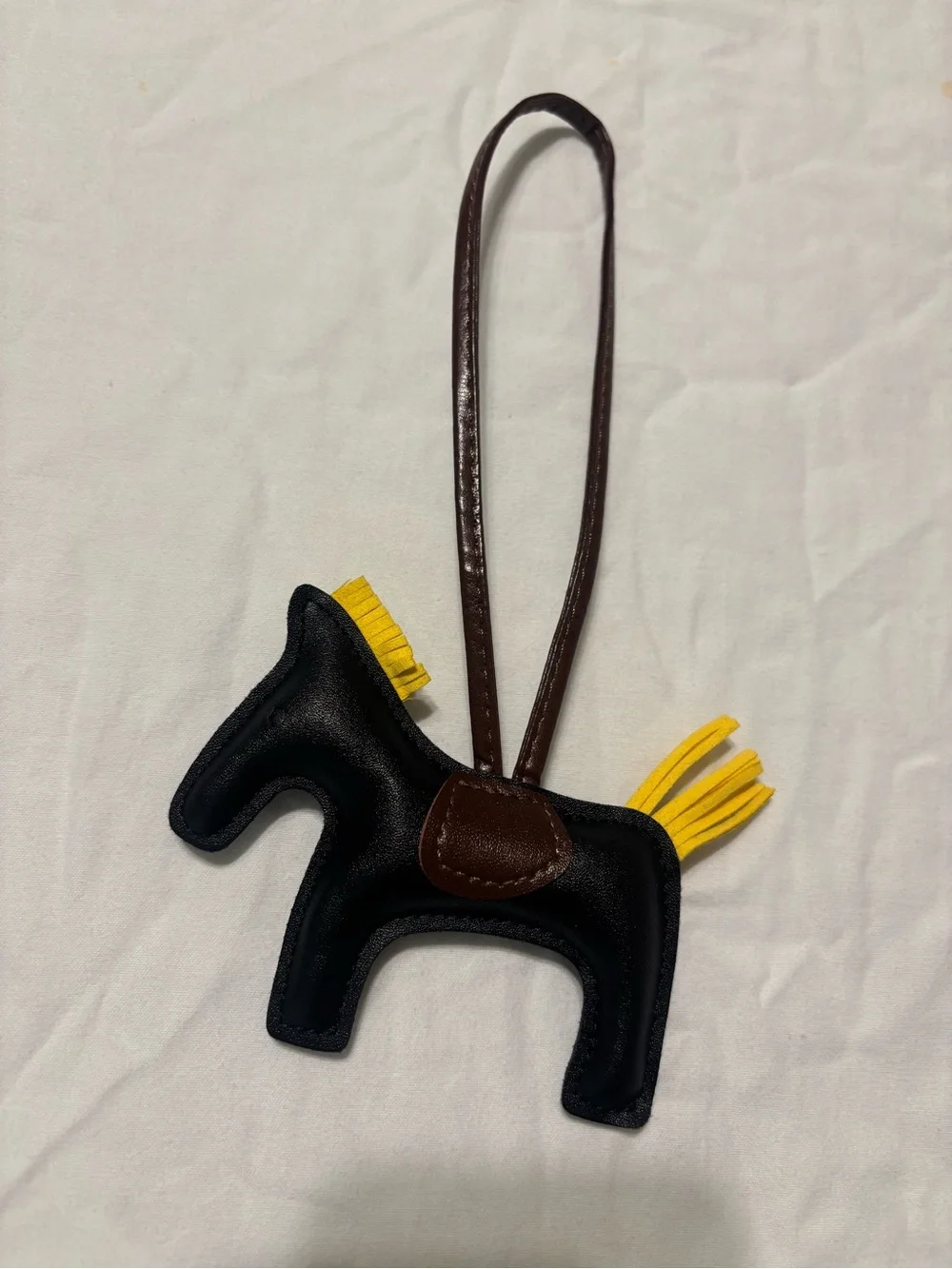 Black Horse Bag Charm with Yellow Mane